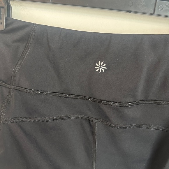 Cropped Athleta Black Leggings With Geometric Mesh Size Small - Picture 5 of 5
